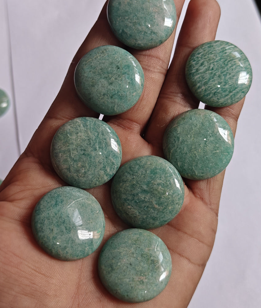 20To25MM Amazonite Loose Gemstone Round Shape Handmade Natural Stone Making For Jewelry