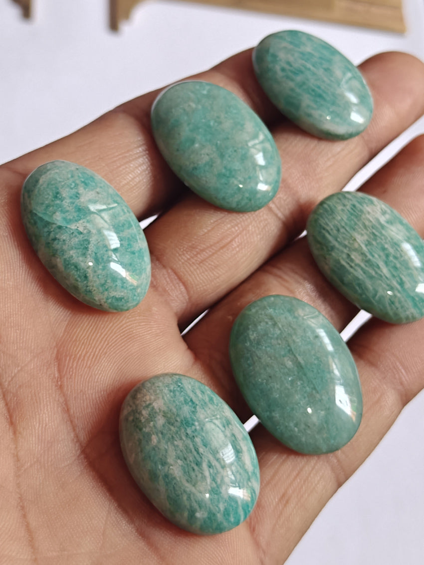 20To25MM Amazonite Loose Gemstone Oval Shape Handmade Natural Stone Making For Jewelry