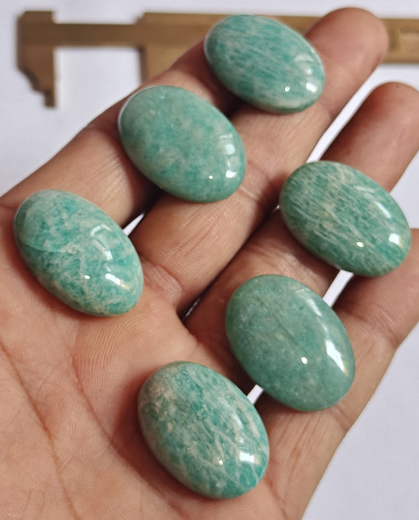 20To25MM Amazonite Loose Gemstone Oval Shape Handmade Natural Stone Making For Jewelry