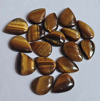 Trendy 2025 20To25MM Tiger Eyes Loose Gemstone Pear Shape Handmade Natural Stone Making For Jewelry