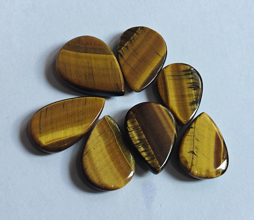 Trendy 2025 20To25MM Tiger Eyes Loose Gemstone Pear Shape Handmade Natural Stone Making For Jewelry