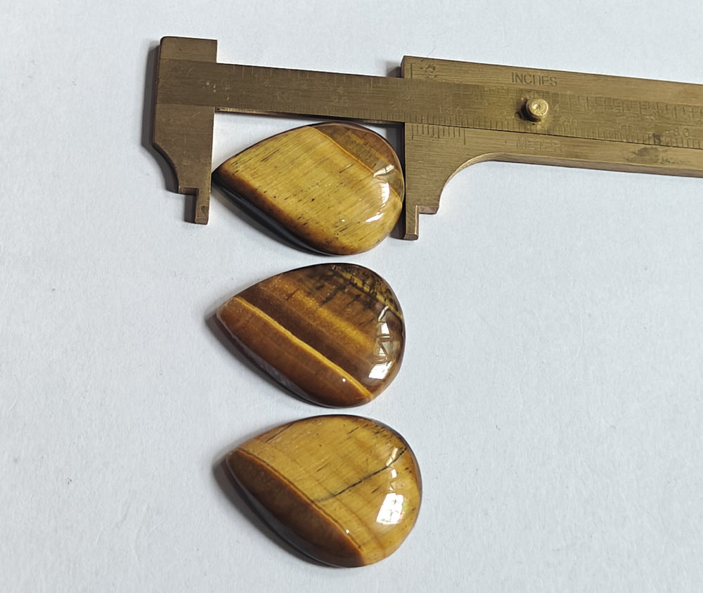 Trendy 2025 20To25MM Tiger Eyes Loose Gemstone Pear Shape Handmade Natural Stone Making For Jewelry