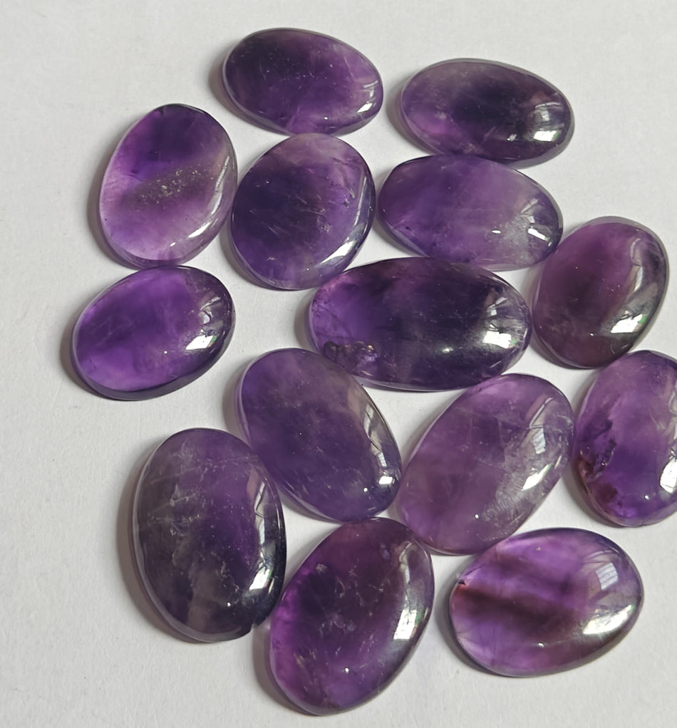 Trendy 2025 20To25MM Amethyst Loose Gemstone Oval Shape Handmade Natural Stone Making For Jewelry