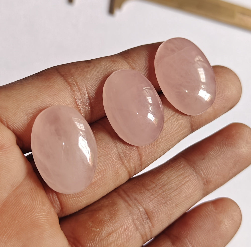 Trendy 2025 20To25MM Rose Quartz Loose Gemstone Oval Shape Handmade Natural Stone Making For Jewelry