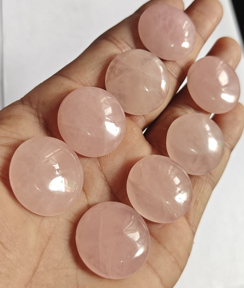 Trendy 2025 20To25MM Rose Quartz Loose Gemstone Round Shape Handmade Natural Stone Making For Jewelry