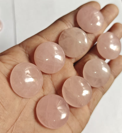 Trendy 2025 20To25MM Rose Quartz Loose Gemstone Round Shape Handmade Natural Stone Making For Jewelry