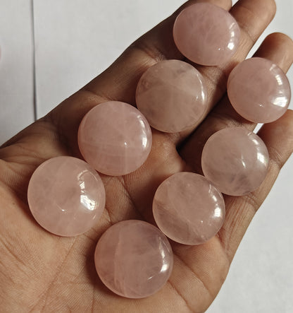 Trendy 2025 20To25MM Rose Quartz Loose Gemstone Round Shape Handmade Natural Stone Making For Jewelry