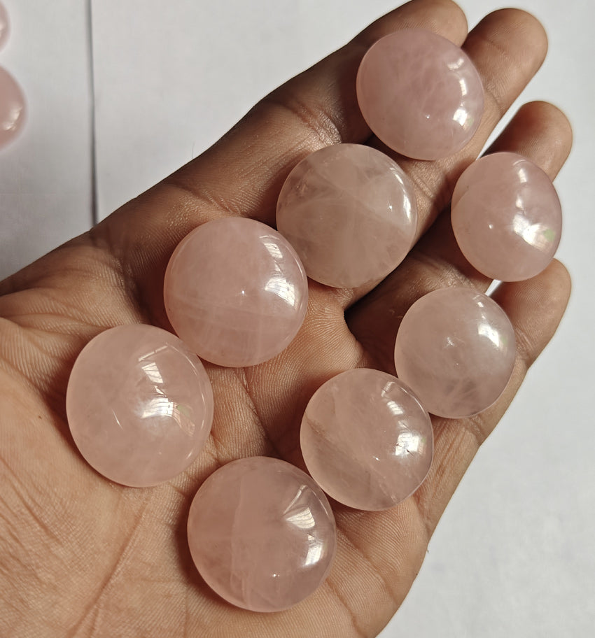 Trendy 2025 20To25MM Rose Quartz Loose Gemstone Round Shape Handmade Natural Stone Making For Jewelry