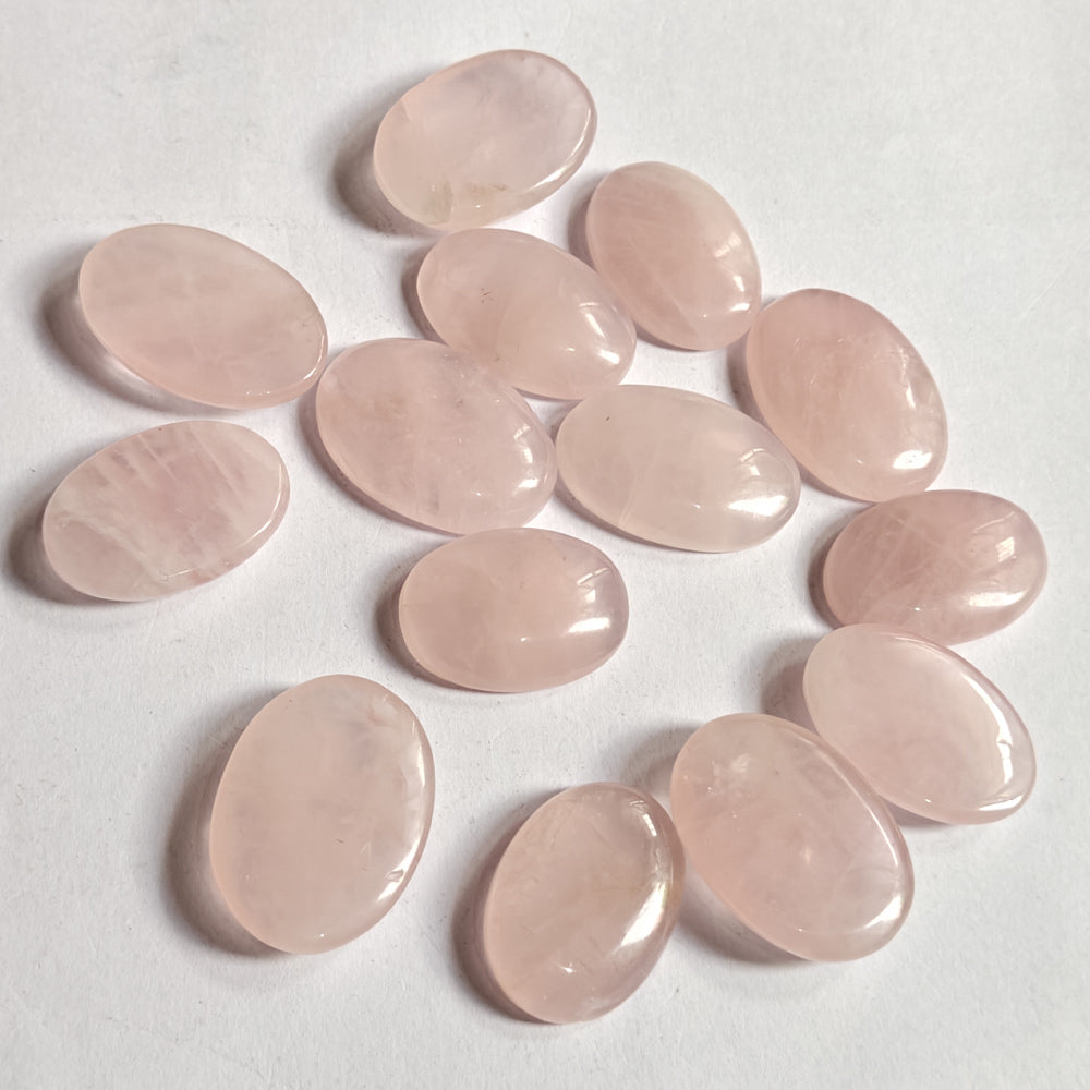 Trendy 2025 20To25MM Rose Quartz Loose Gemstone Oval Shape Handmade Natural Stone Making For Jewelry