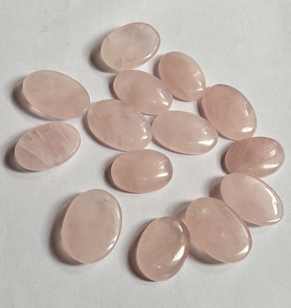 Trendy 2025 20To25MM Rose Quartz Loose Gemstone Oval Shape Handmade Natural Stone Making For Jewelry