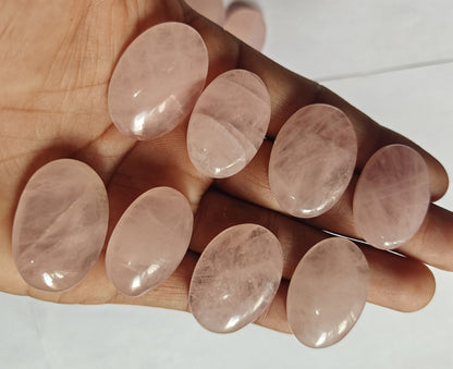 Trendy 2025 20To25MM Rose Quartz Loose Gemstone Oval Shape Handmade Natural Stone Making For Jewelry