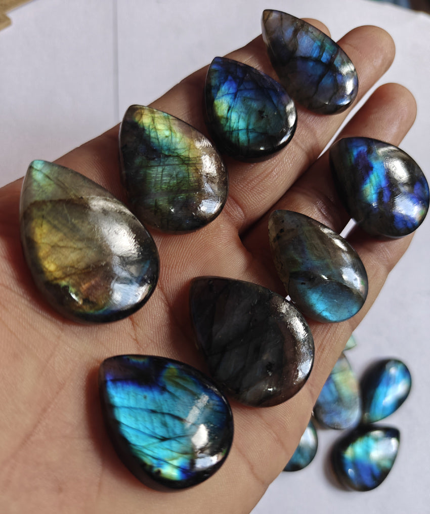 Trendy 2025 20To25MM Labradorite Loose Gemstone Pear Shape Handmade Natural Stone Making For Jewelry