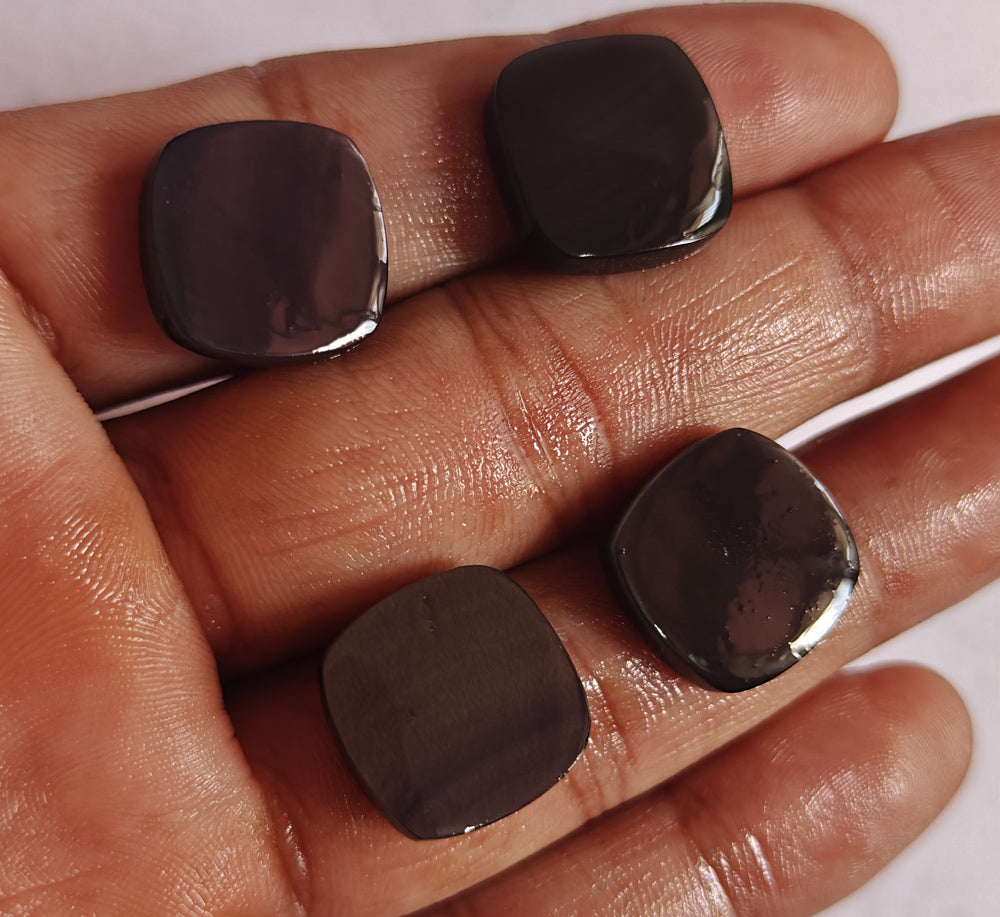 Trendy 2025 10To15MM Black Obsidian Loose Gemstone Square Shape Handmade Natural Stone Used Making For Jewelry