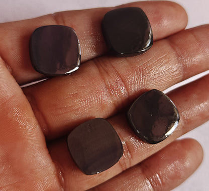 Trendy 2025 10To15MM Black Obsidian Loose Gemstone Square Shape Handmade Natural Stone Used Making For Jewelry