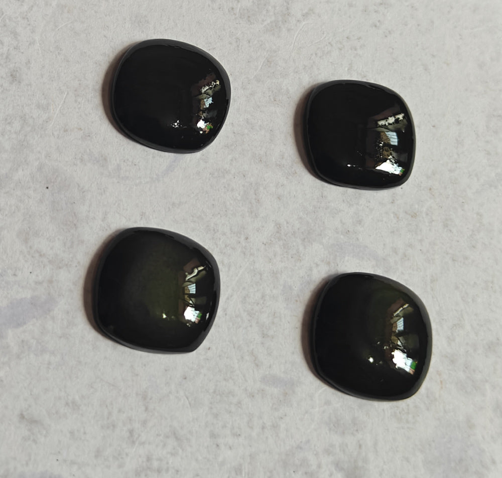 Trendy 2025 10To15MM Black Obsidian Loose Gemstone Square Shape Handmade Natural Stone Used Making For Jewelry