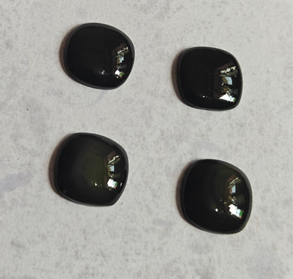 Trendy 2025 10To15MM Black Obsidian Loose Gemstone Square Shape Handmade Natural Stone Used Making For Jewelry