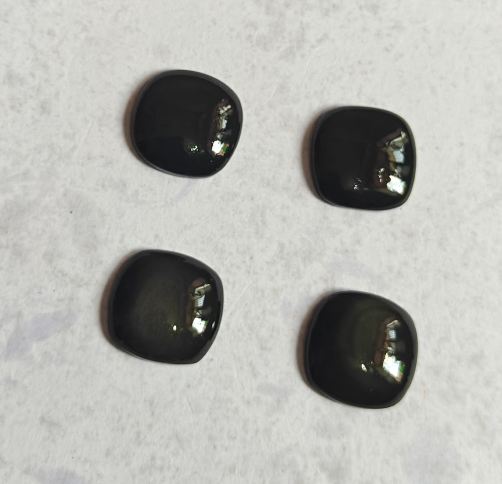 Trendy 2025 10To15MM Black Obsidian Loose Gemstone Square Shape Handmade Natural Stone Used Making For Jewelry