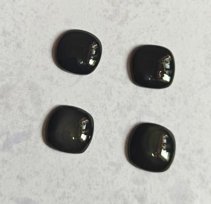 Trendy 2025 10To15MM Black Obsidian Loose Gemstone Square Shape Handmade Natural Stone Used Making For Jewelry