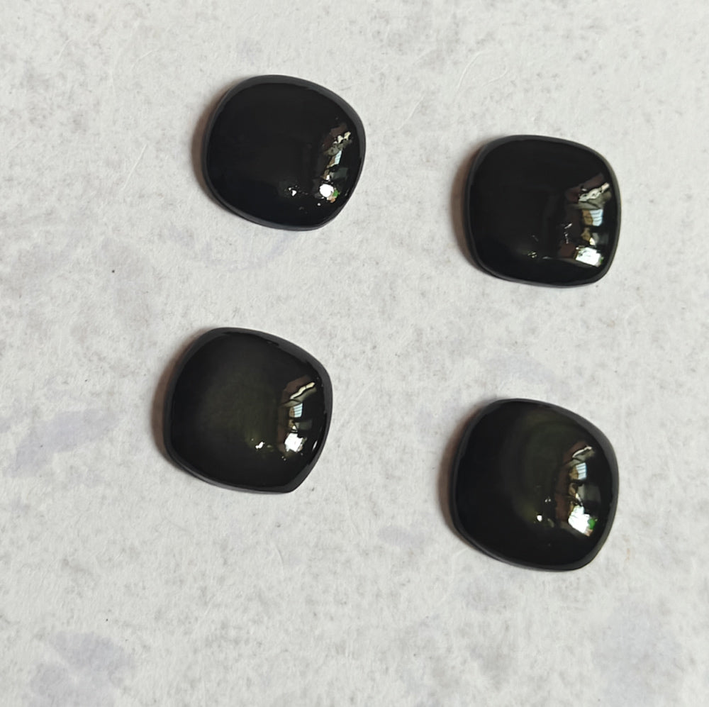 Trendy 2025 10To15MM Black Obsidian Loose Gemstone Square Shape Handmade Natural Stone Used Making For Jewelry
