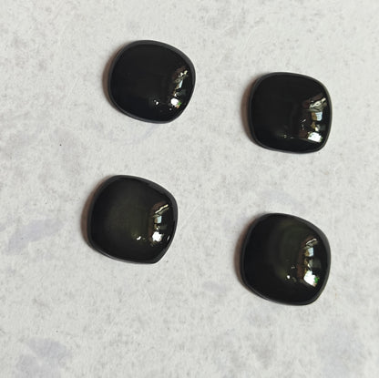 Trendy 2025 10To15MM Black Obsidian Loose Gemstone Square Shape Handmade Natural Stone Used Making For Jewelry