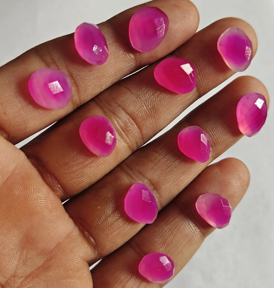 10MM Pink Chalcedony Loose Gemstone Uneven Shape Handmade Natural Stone Used Making For Jewelry