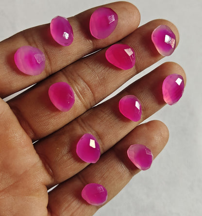 10MM Pink Chalcedony Loose Gemstone Uneven Shape Handmade Natural Stone Used Making For Jewelry