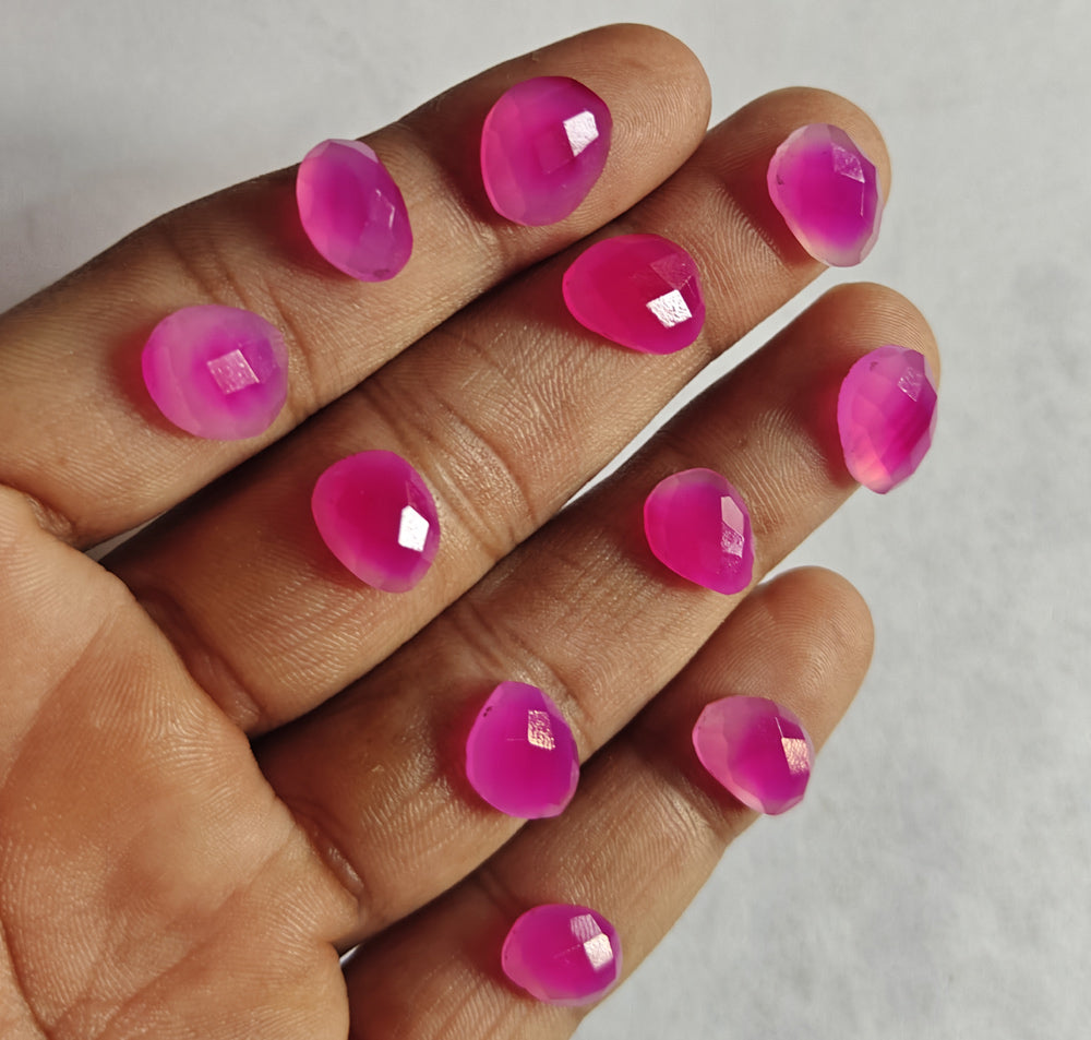 10MM Pink Chalcedony Loose Gemstone Uneven Shape Handmade Natural Stone Used Making For Jewelry