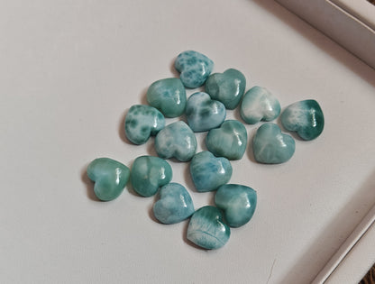 10MM Multiple Larimar Carving Loose Gemstone Heart Shape Handmade Natural Stone Used Making For Jewelry