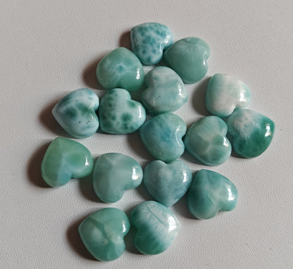 10MM Multiple Larimar Carving Loose Gemstone Heart Shape Handmade Natural Stone Used Making For Jewelry