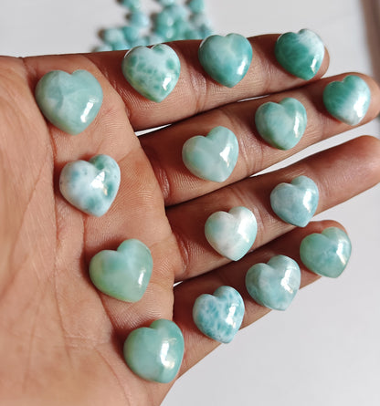 10MM Multiple Larimar Carving Loose Gemstone Heart Shape Handmade Natural Stone Used Making For Jewelry
