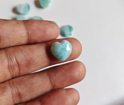 10MM Larimar Carving Loose Gemstone Heart Shape Handmade Natural Stone Used Making For Jewelry