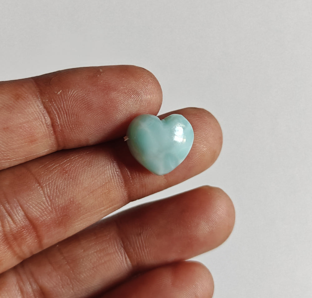 10MM Larimar Carving Loose Gemstone Heart Shape Handmade Natural Stone Used Making For Jewelry