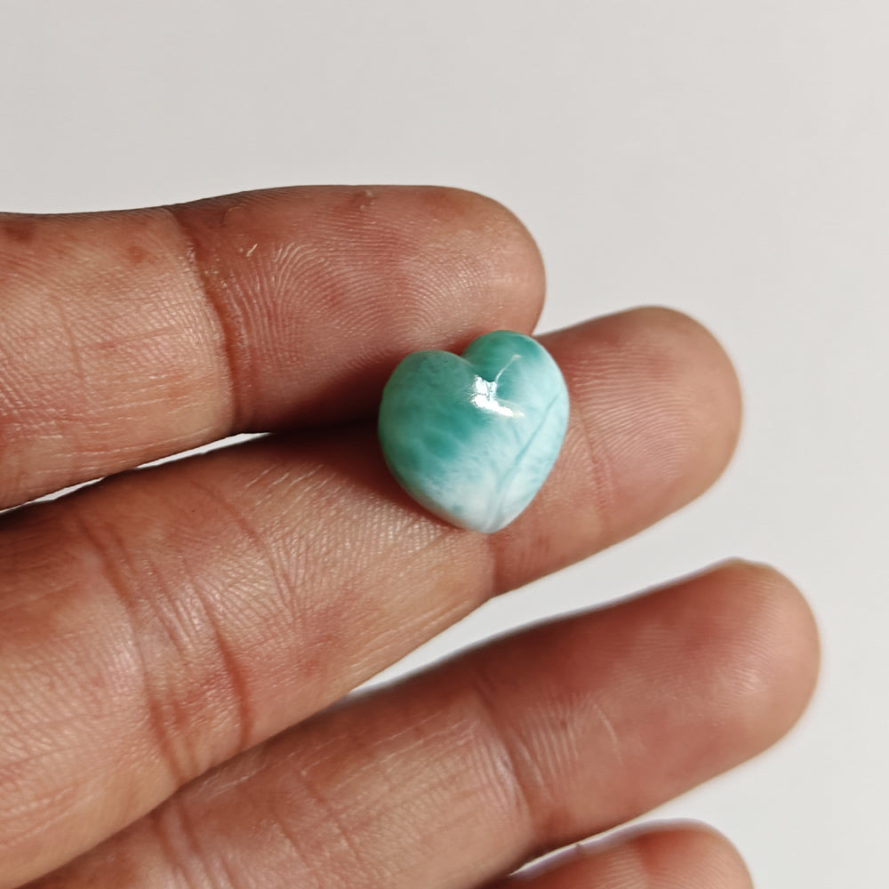 10MM Larimar Carving Loose Gemstone Heart Shape Handmade Natural Stone Used Making For Jewelry