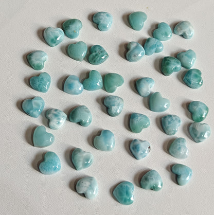 10MM Multiple Larimar Carving Loose Gemstone Heart Shape Handmade Natural Stone Used Making For Jewelry