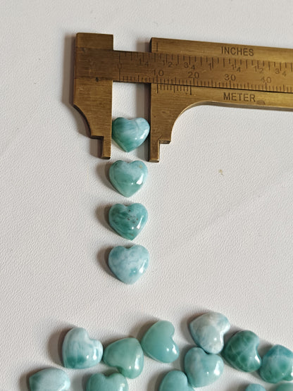 10MM Multiple Larimar Carving Loose Gemstone Heart Shape Handmade Natural Stone Used Making For Jewelry