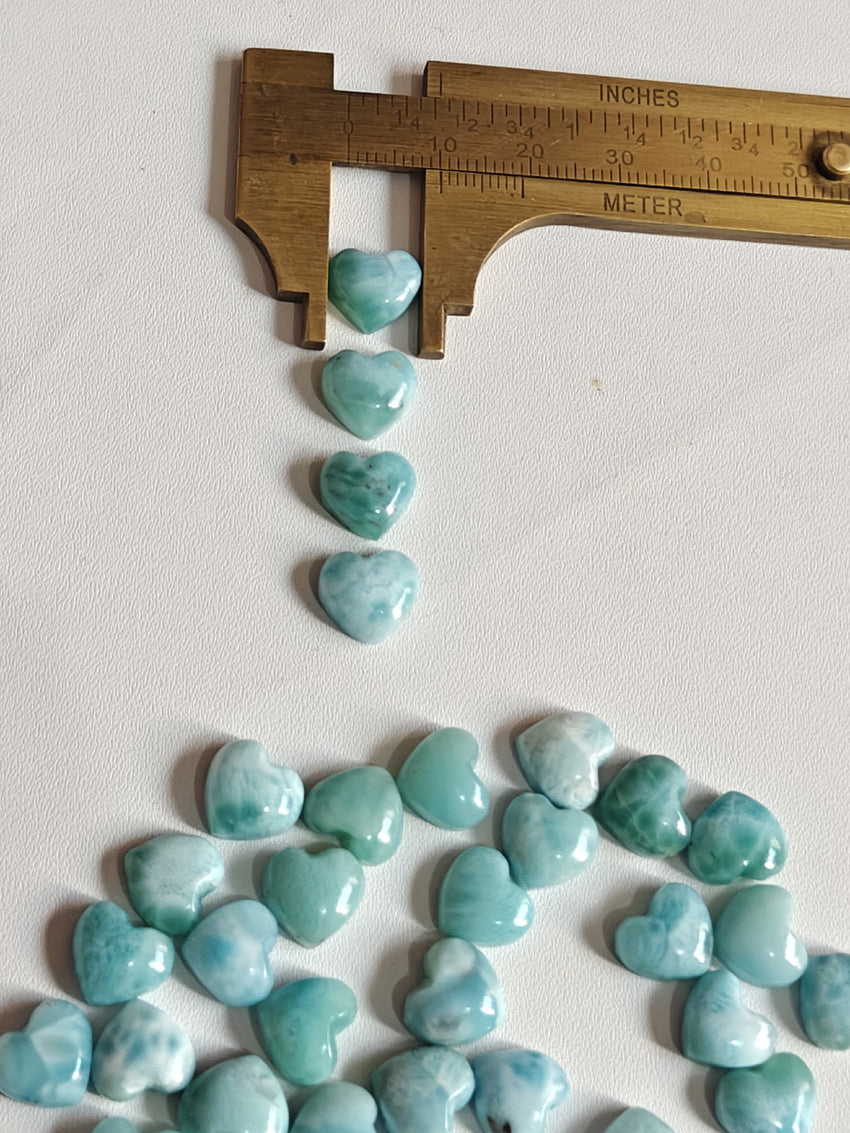 10MM Multiple Larimar Carving Loose Gemstone Heart Shape Handmade Natural Stone Used Making For Jewelry