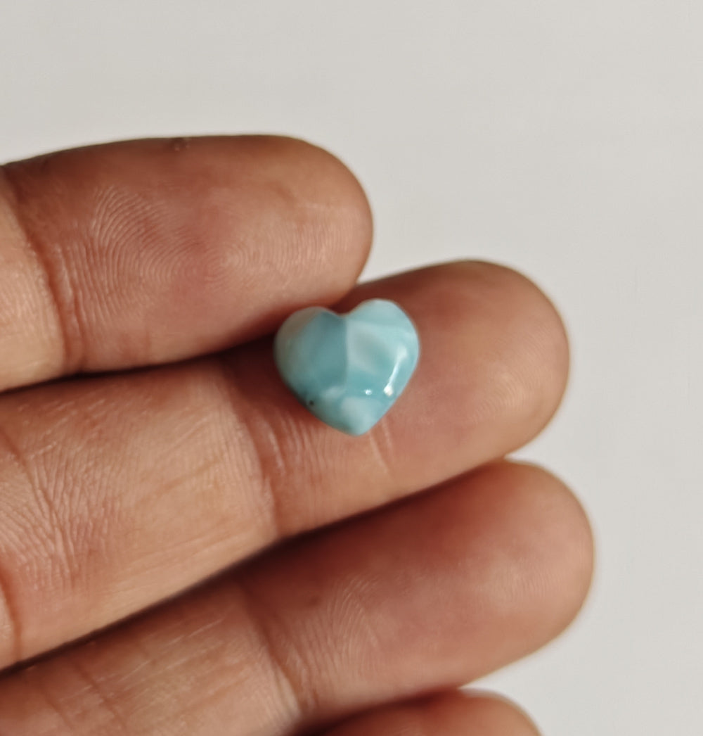 10MM Larimar Carving Loose Gemstone Heart Shape Handmade Natural Stone Used Making For Jewelry