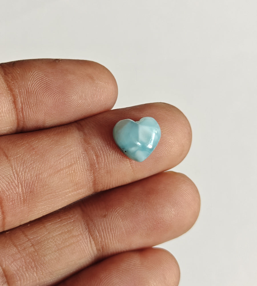 10MM Larimar Carving Loose Gemstone Heart Shape Handmade Natural Stone Used Making For Jewelry