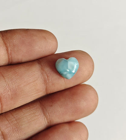 10MM Larimar Carving Loose Gemstone Heart Shape Handmade Natural Stone Used Making For Jewelry