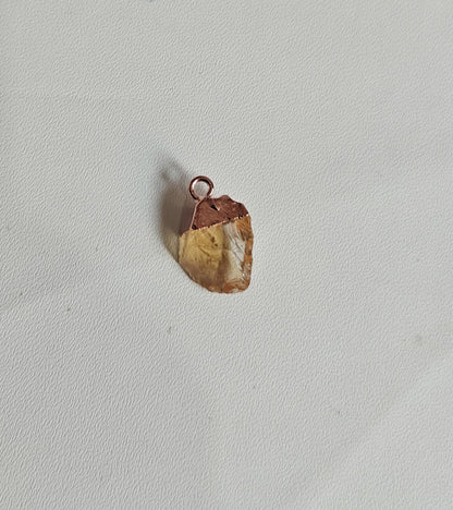 8To12mm Citrine Raw Gemstone Pendant Brass Golden Color Electroplated Setting Pendant Drop Shape Pendant For Happy Birthday Gift's Pendant
