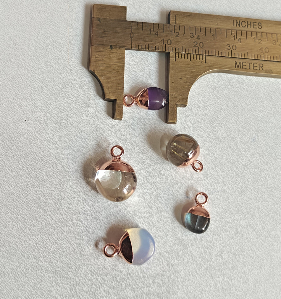 Trendy 8To12mm Mix Stone Drop Raw Gemstone Pendant Brass Golden Color Electroplated Setting Pendant Drop Shape Pendant For Happy Birthday Gift's Pendant