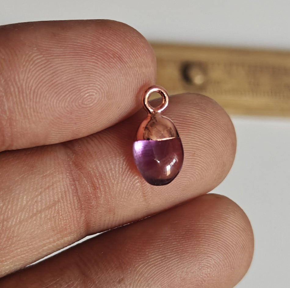 8To12mm Black Sport Quartz Gemstone Pendant Brass Golden Color Electroplated Setting Pendant Drop Shape Pendant For Happy Birthday Gift's Pendant