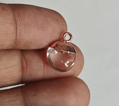 8To12mm Smoky Quartz Raw Gemstone Pendant Brass Golden Color Electroplated Setting Pendant Drop Shape Pendant For Happy Birthday Gift's Pendant