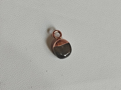 8To12mm Smoky Quartz Raw Gemstone Pendant Brass Golden Color Electroplated Setting Pendant Drop Shape Pendant For Happy Birthday Gift's Pendant