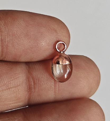 8To12mm Smoky Quartz Gemstone Pendant Brass Golden Color Electroplated Setting Pendant Drop Shape Pendant For Happy Birthday Gift's Pendant