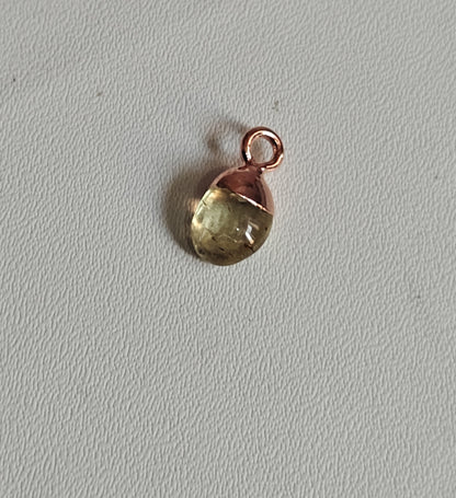 8To12mm Black Sport Quartz Gemstone Pendant Brass Golden Color Electroplated Setting Pendant Drop Shape Pendant For Happy Birthday Gift's Pendant