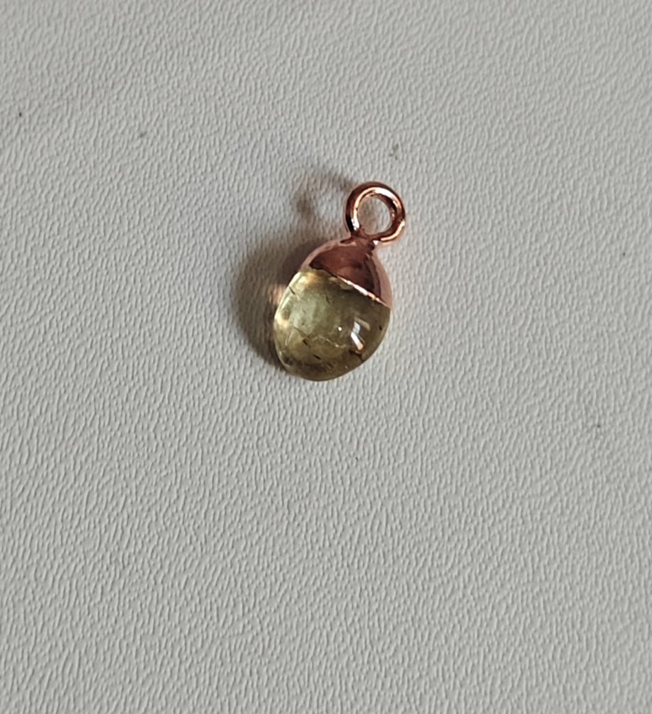8To12mm Citrine Raw Gemstone Pendant Brass Golden Color Electroplated Setting Pendant Drop Shape Pendant For Happy Birthday Gift's Pendant