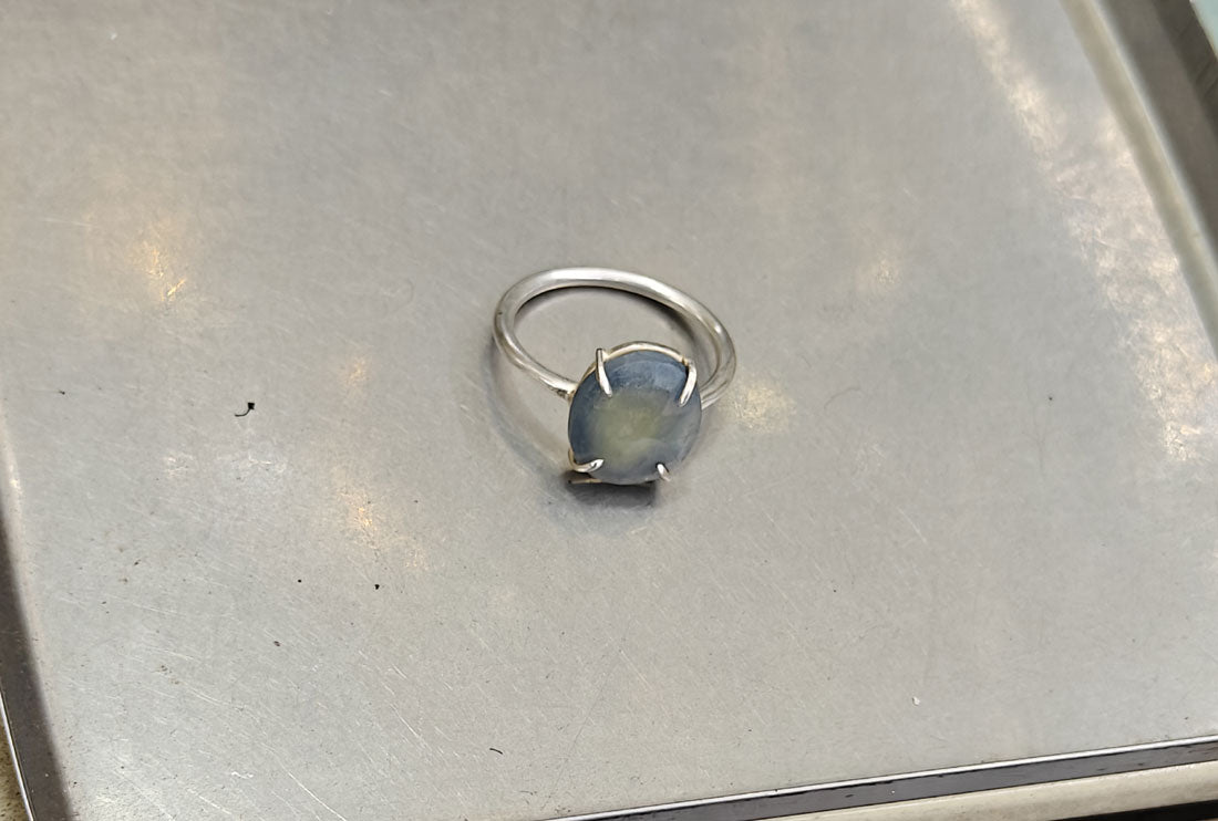 Handmade 925 Sterling Silver Rings 12MM Round Shape Sapphire Gemstone Ring Prong Setting Ring For Anniversary Gift Ring (Copy)