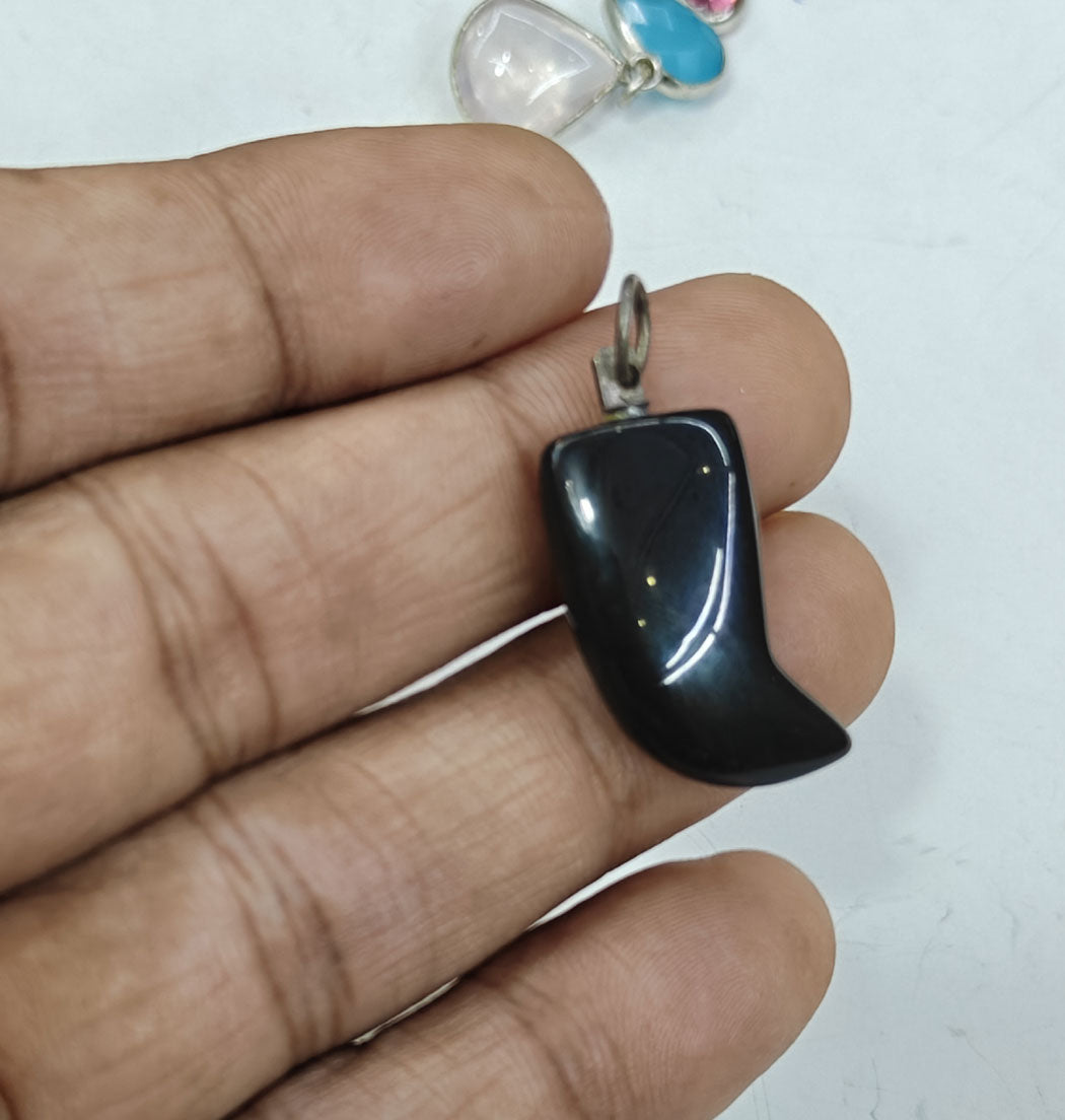 Handmade Stone Size 10To12MM Drop Shape Blue Chalcedony Natural Pendant Gemstone Pendant Drilled Setting 925 Sterling Silver Pendant Anniversary Gift for Wife For Her