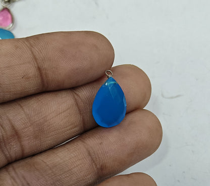 Handmade Triple Stone Size 14mm Oval Shape Pendant Irani Turquoise Gemstone Pendant Bezel Setting 925 Sterling Silver Pendant Anniversary Gift for Wife For Her